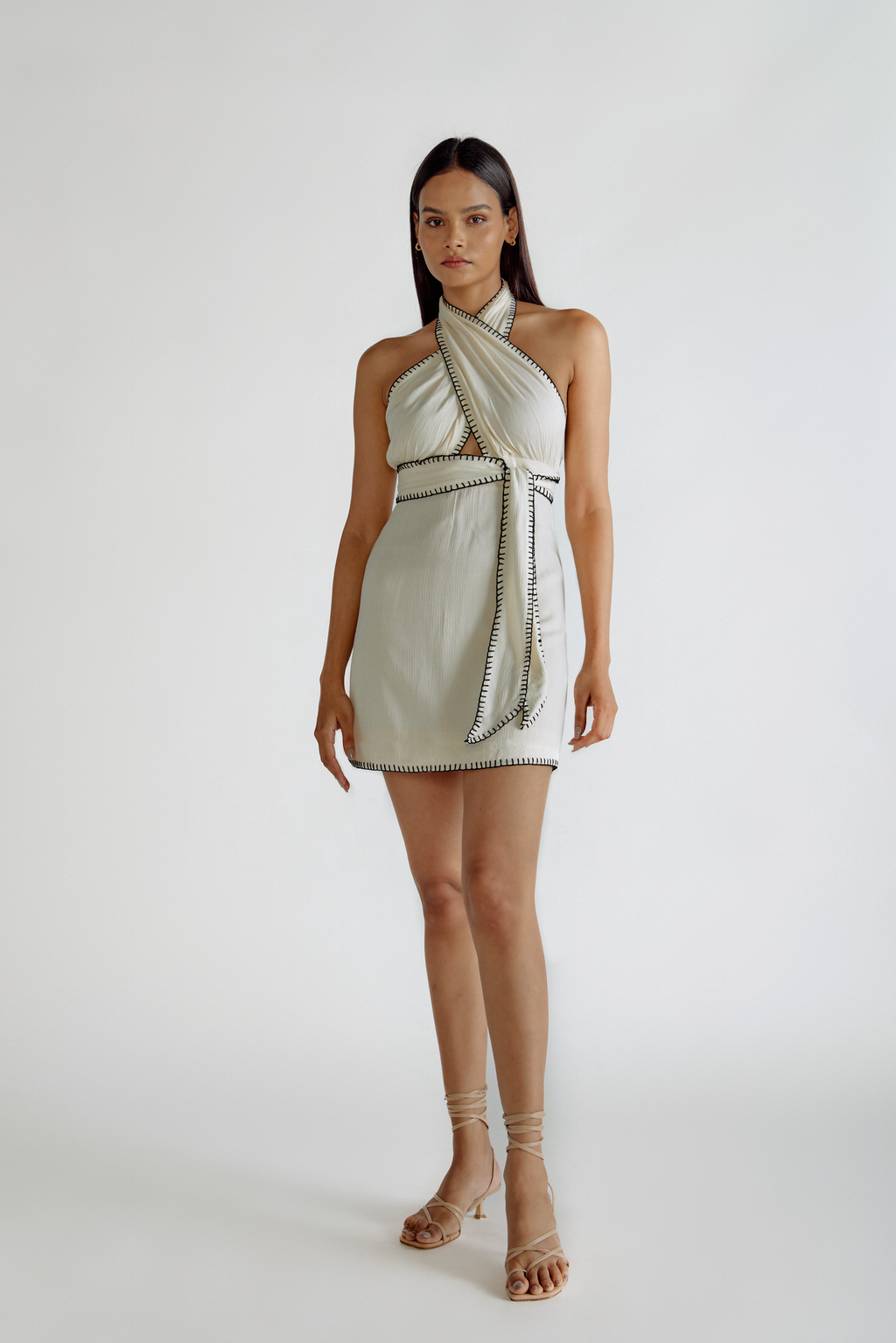 Samara - Mesh Sleeve Shimmer Dress