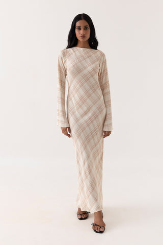 Amalfi Dress - Almond Checks