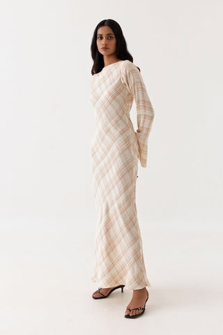 Amalfi Dress - Almond Checks