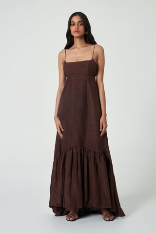 Amara Dress - Dark Walnut