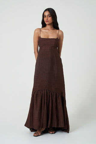 Amara Dress - Dark Walnut