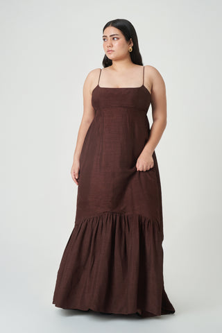 Amara Dress - Dark Walnut