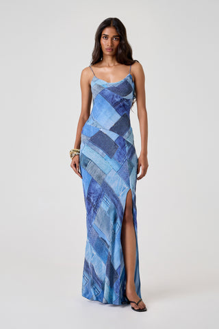 Bari Dress - Denim Patch