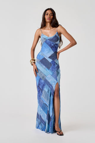 Bari Dress - Denim Patch