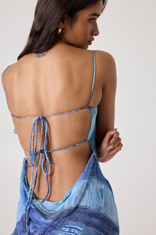 Bari Dress - Denim Patch