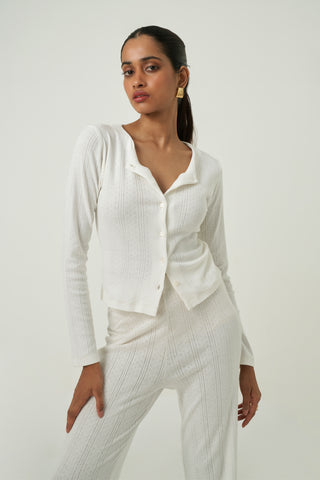 Canary Cardigan - Pointelle