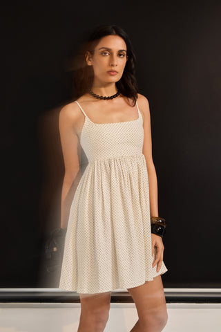 Emma Dress - Ivory Dot