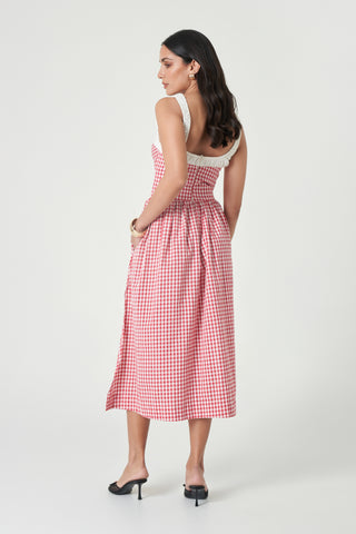 Lourdes Dress - Cherry Check