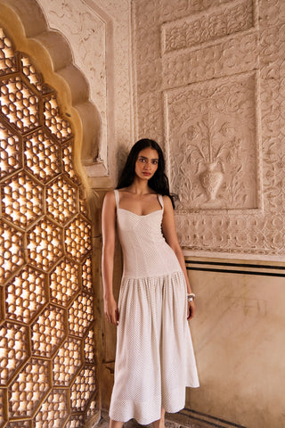 Odessa Dress - Ivory Dot