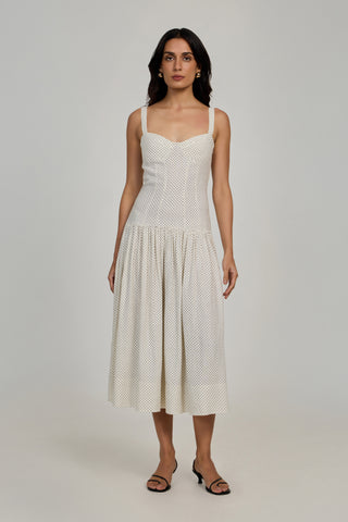 Odessa Dress - Ivory Dot