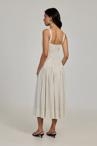 Odessa Dress - Ivory Dot