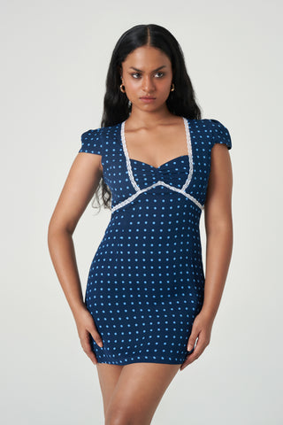 Palma Dress - Navy Dot