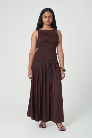 Patmos Dress - Dark Walnut