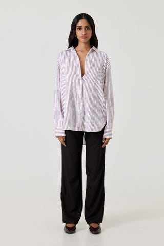 Ravenna Shirt - Burgundy Stripe