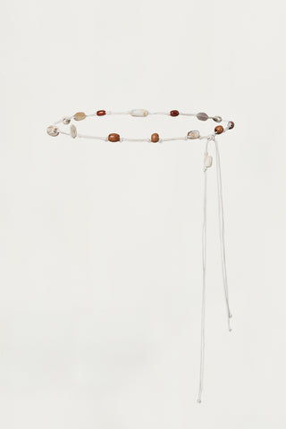 Beaded Belt -  White